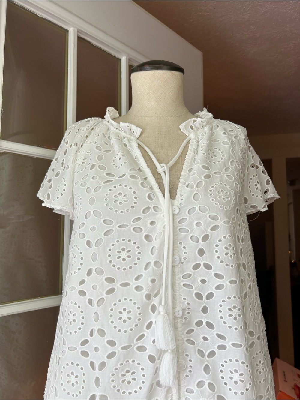 Calypso St.Barth white eyelet embroidered dress. - Picture 5 of 14